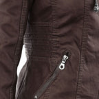 R&B | Doppellagige Lederjacke mit Kapuze - Warmer und Stilvoller Damenmantel