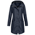 R&B | Regenjacke - Wasserabweisend - Mit Kapuze - Mittellang - Taillierte Passform