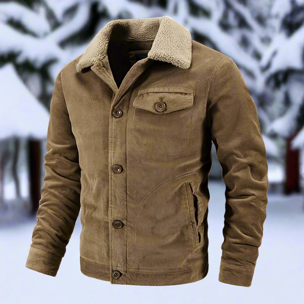 R&B | Corduroy Trucker Jacke Faux Shearling Kragenjacke