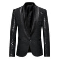 R&B | Glänzendes goldenes Squin-Glitz mit Knopf fleece Herren Blazer