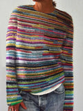 R&B | Einzigartiger Gestreifter Langarmpullover
