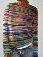 R&B | Einzigartiger Gestreifter Langarmpullover