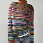 R&B | Einzigartiger Gestreifter Langarmpullover