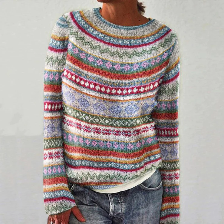 R&B | Strickpullover mit Langen Ärmeln und Druck