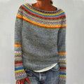 R&B | Retro Baumwoll Pullover mit langen Ärmeln und Druck