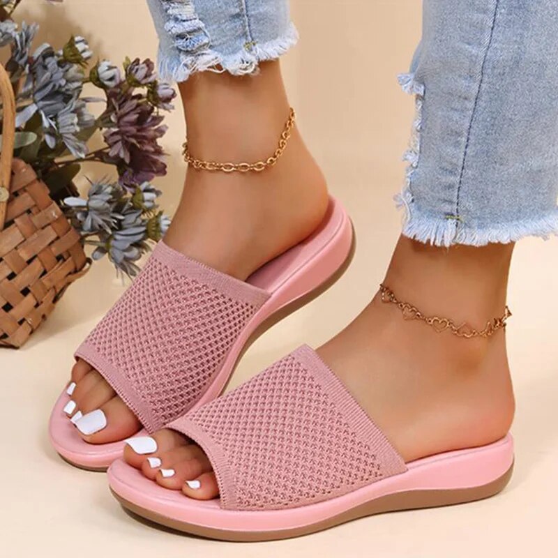 R&B | Atmungsaktive Mesh-Slip-On-Sandalen für Damen