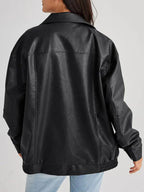 R&B | Zip-Up Bikerjacke - Oversized Passform mit gerafftem Saum