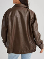 R&B | Zip-Up Bikerjacke - Oversized Passform mit gerafftem Saum