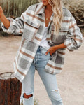 R&B | Shirtjacke - Übergroß Karriert - Lang mit Brusttaschen und Knopfleiste