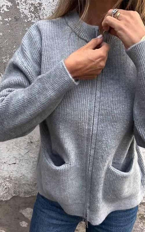 R&B | Rundhalsjacke Im Raffinierten Stil