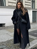 R&B | Damenmantel Jacke mit Langer Passform und Doppelten Knöpfen