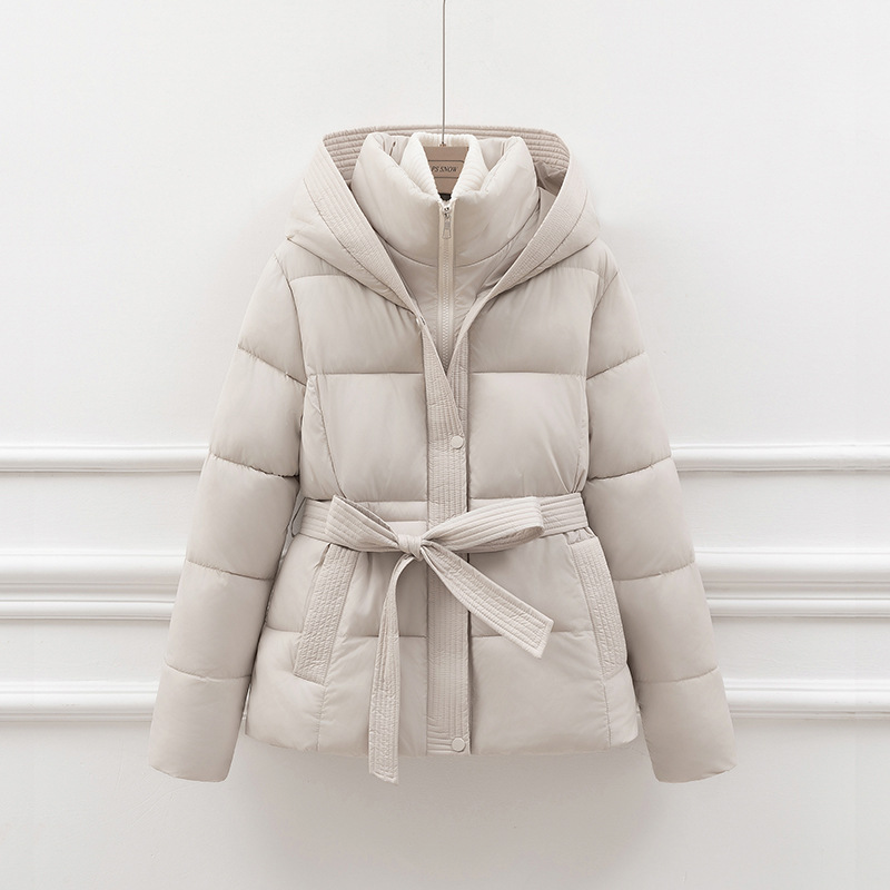 R&B | Steppjacke - Slim Fit - Kapuze - Bindegürtel - Seitentaschen