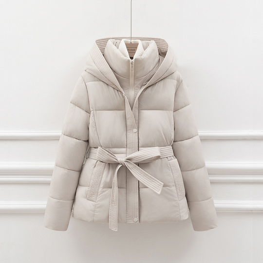 R&B | Steppjacke - Slim Fit - Kapuze - Bindegürtel - Seitentaschen