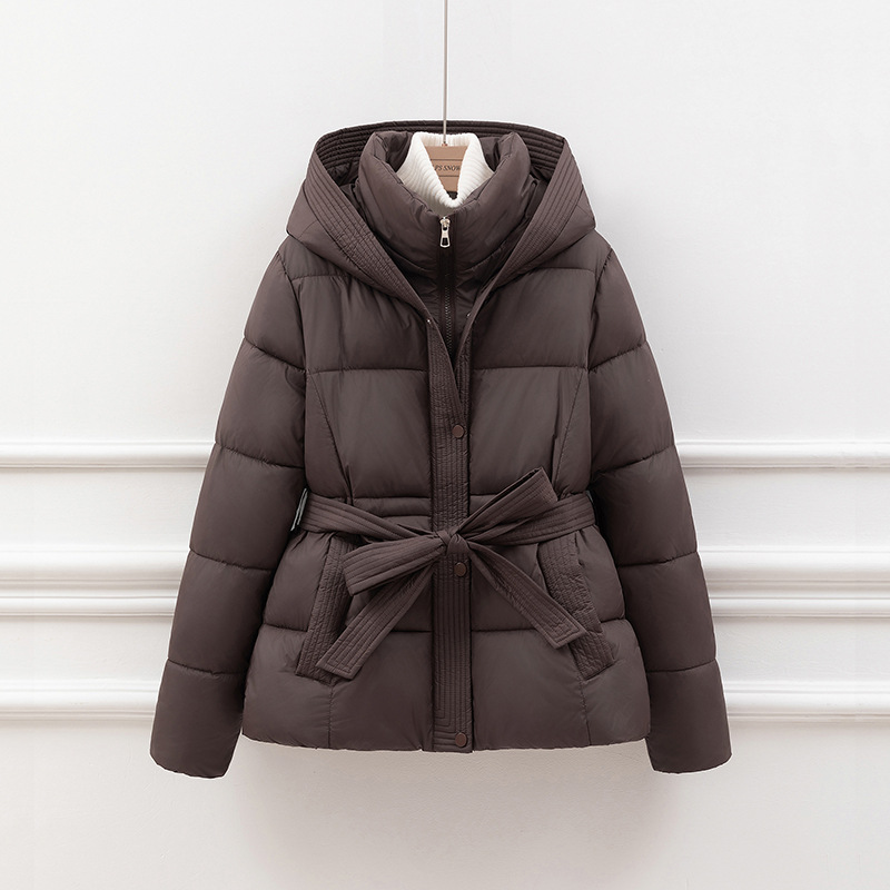 R&B | Steppjacke - Slim Fit - Kapuze - Bindegürtel - Seitentaschen