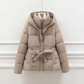 R&B | Steppjacke - Slim Fit - Kapuze - Bindegürtel - Seitentaschen