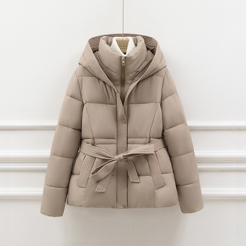 R&B | Steppjacke - Slim Fit - Kapuze - Bindegürtel - Seitentaschen
