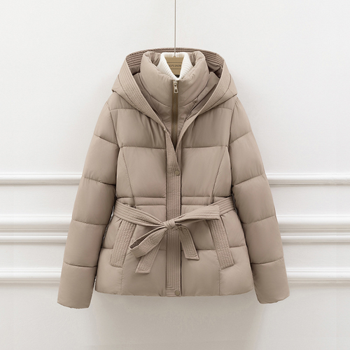 R&B | Steppjacke - Slim Fit - Kapuze - Bindegürtel - Seitentaschen