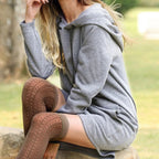 R&B | Gemütliches Langes Sweatshirt-Kleid mit Kapuze