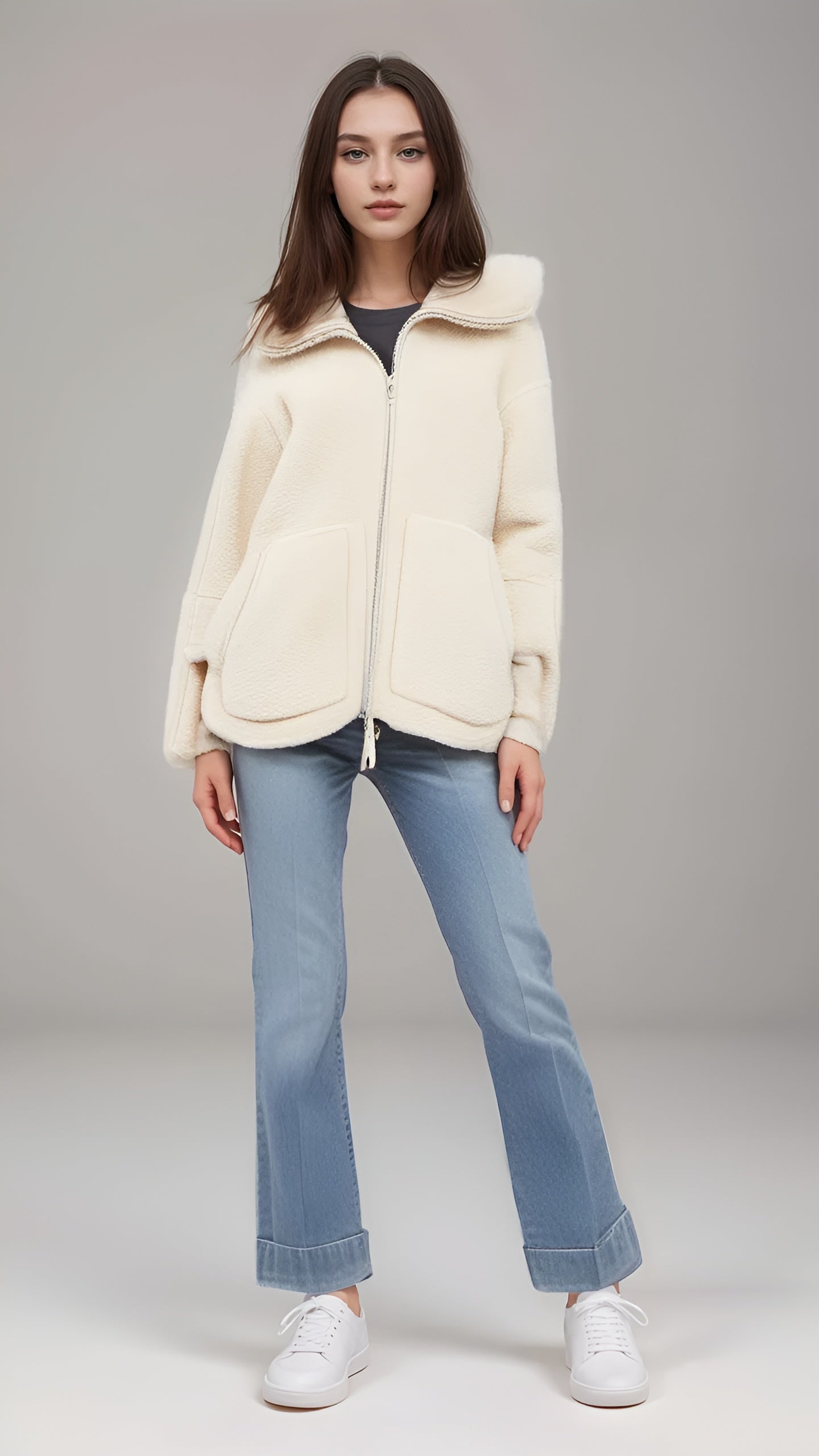 R&B | Warme Teddy Fleece Damenjacke
