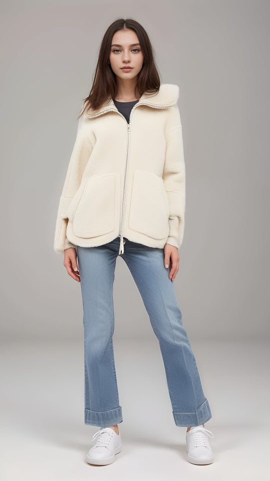 R&B | Warme Teddy Fleece Damenjacke