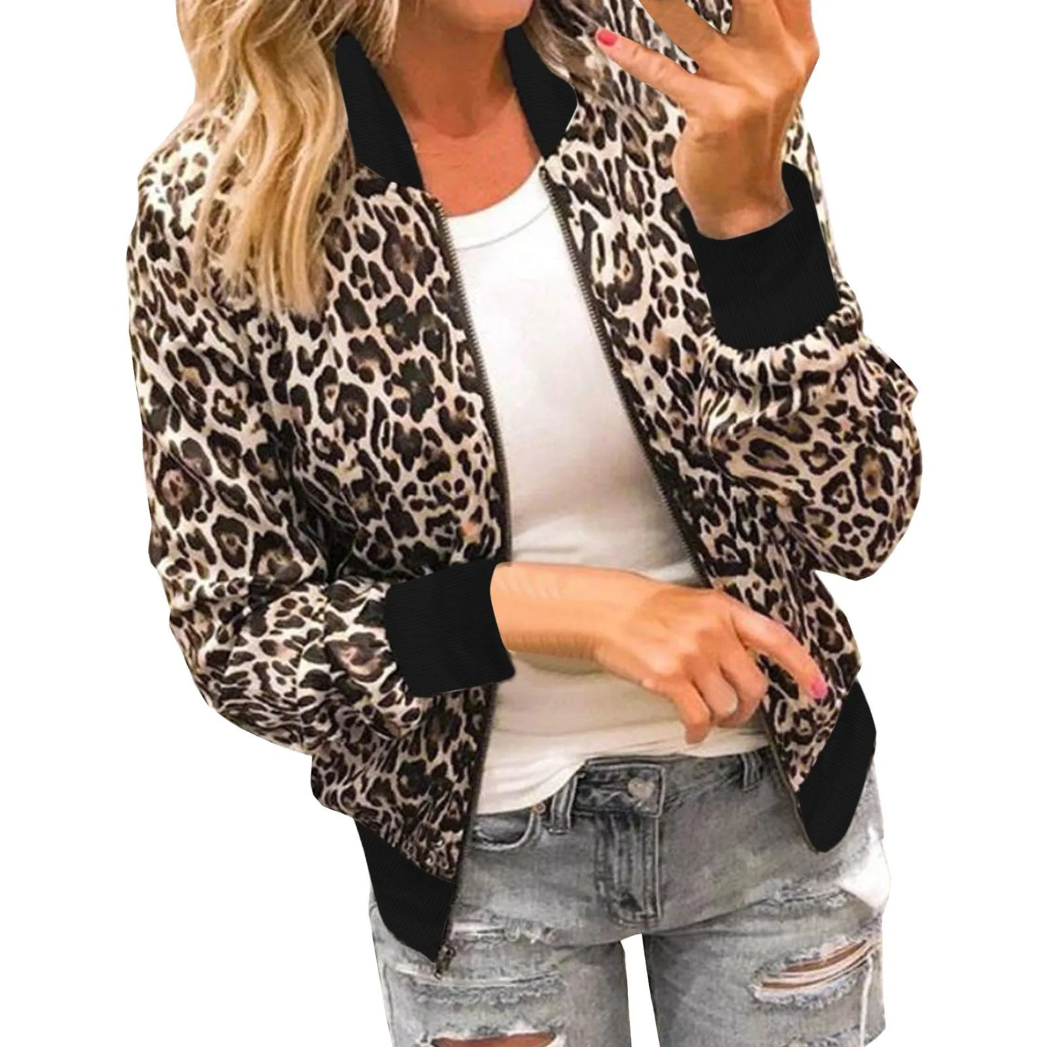 Leoparden-Bomberjacke – Rona
