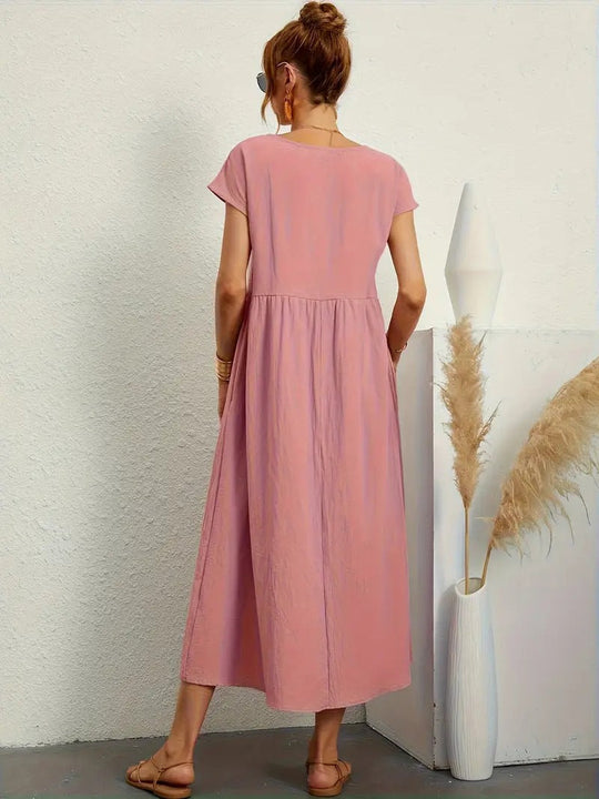 R&B | Raffinierte Leinen Sommerkleid mit Praktischen Taschen