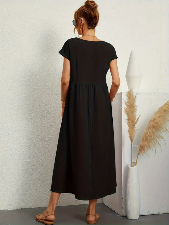 R&B | Raffinierte Leinen Sommerkleid mit Praktischen Taschen