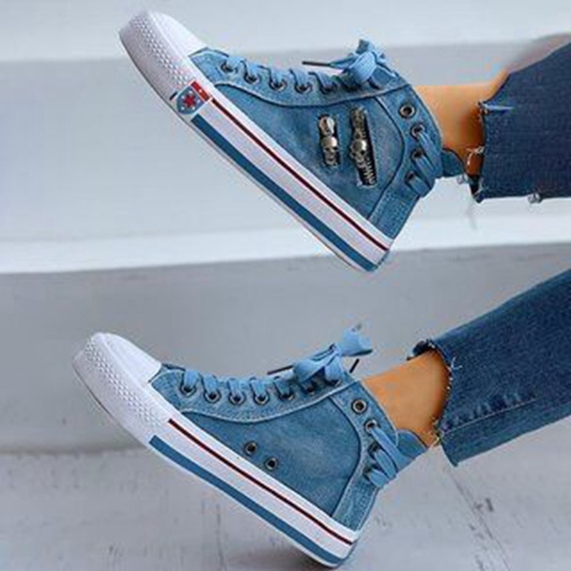 Trendige High Denim Damensneaker – Selina R&B