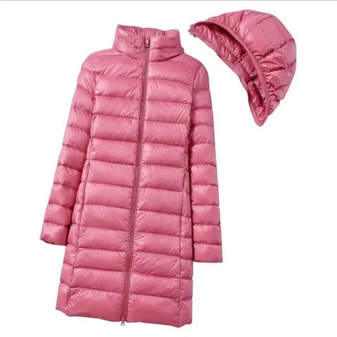 R&B | Damen Pufferjacke - wattierte Winterjacke mit Kapuze und Reißverschluss