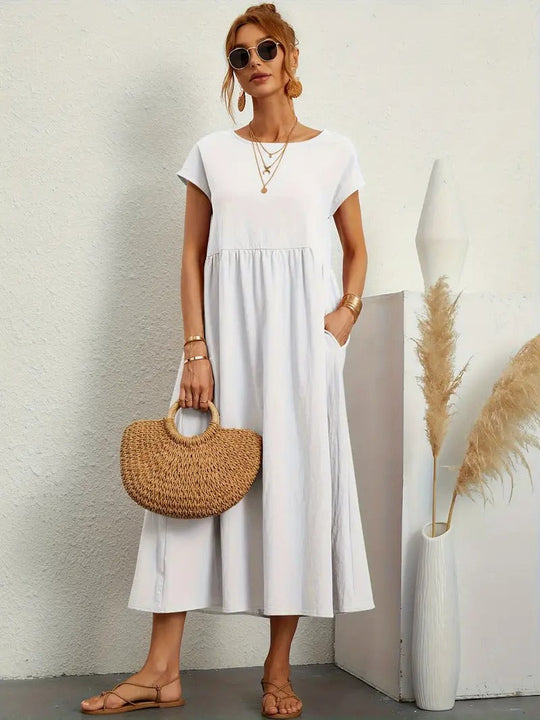 R&B | Raffinierte Leinen Sommerkleid mit Praktischen Taschen