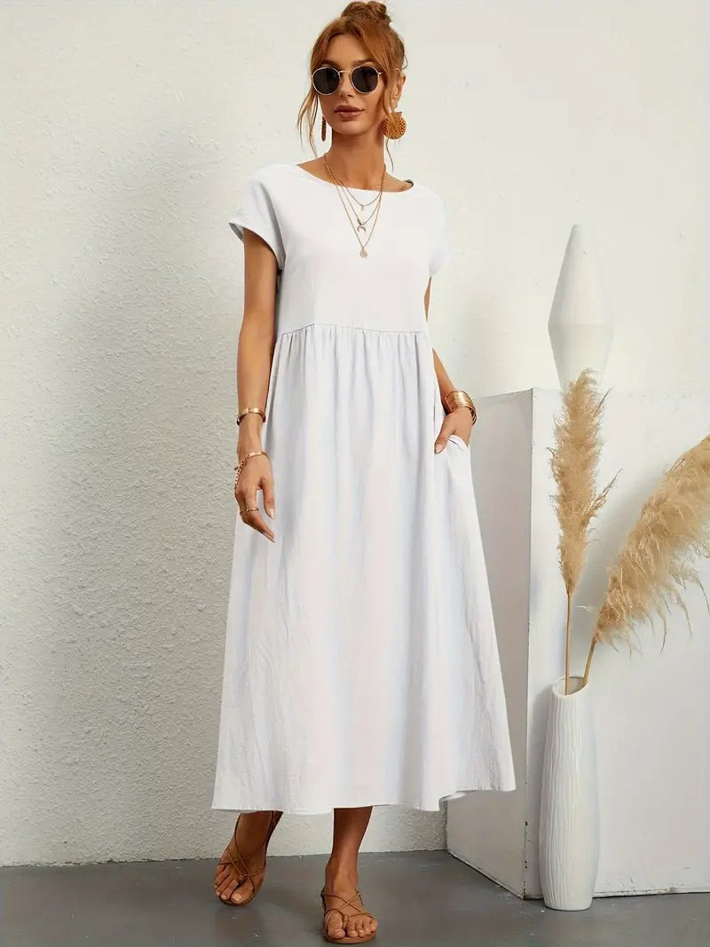R&B | Raffinierte Leinen Sommerkleid mit Praktischen Taschen