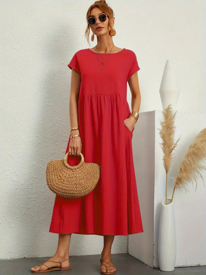 R&B | Raffinierte Leinen Sommerkleid mit Praktischen Taschen