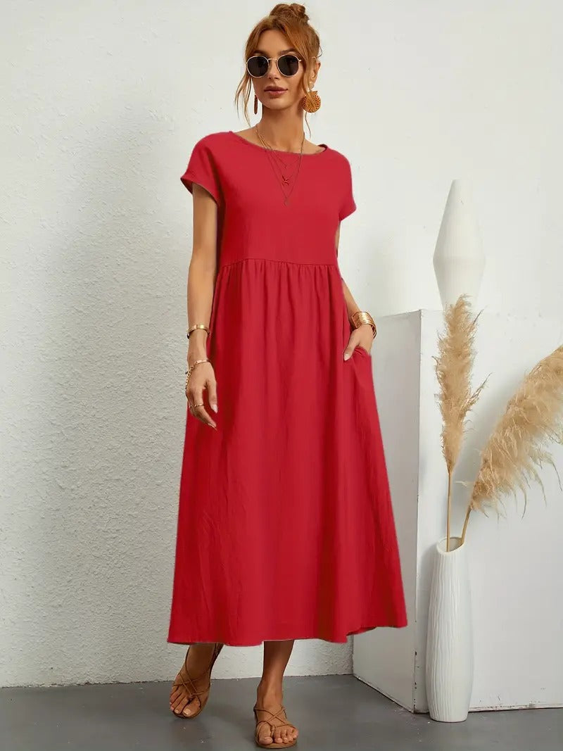 R&B | Raffinierte Leinen Sommerkleid mit Praktischen Taschen