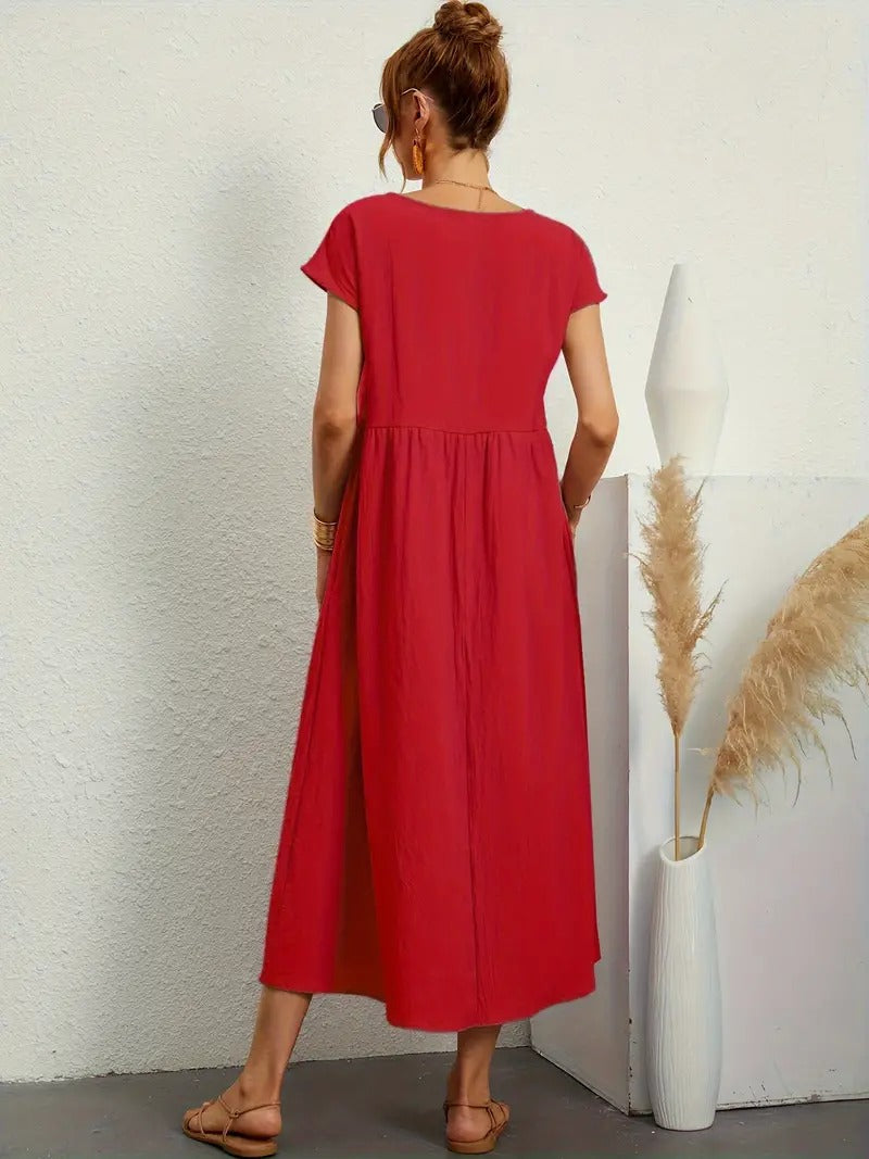 R&B | Raffinierte Leinen Sommerkleid mit Praktischen Taschen