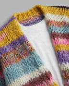R&B | Bunte Patchwork Strickjacke Für Damen