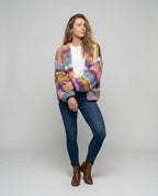 R&B | Bunte Patchwork Strickjacke Für Damen