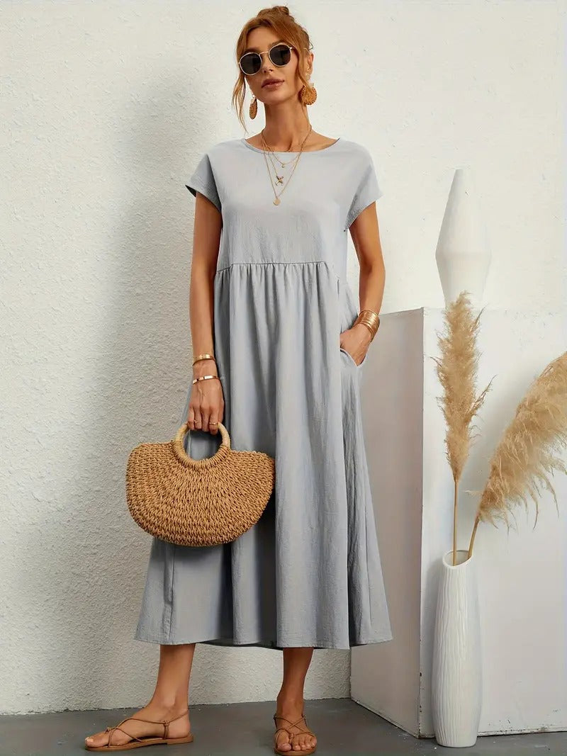 R&B | Raffinierte Leinen Sommerkleid mit Praktischen Taschen