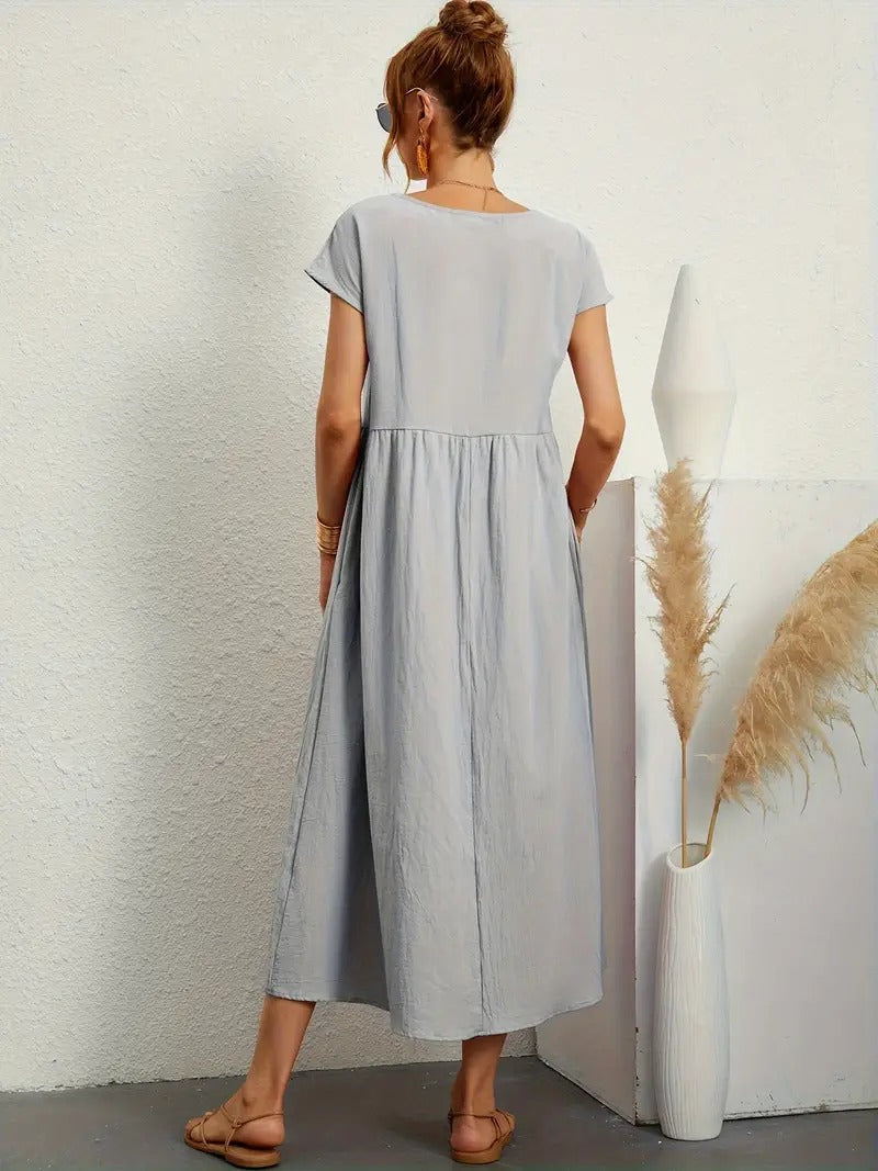 R&B | Raffinierte Leinen Sommerkleid mit Praktischen Taschen