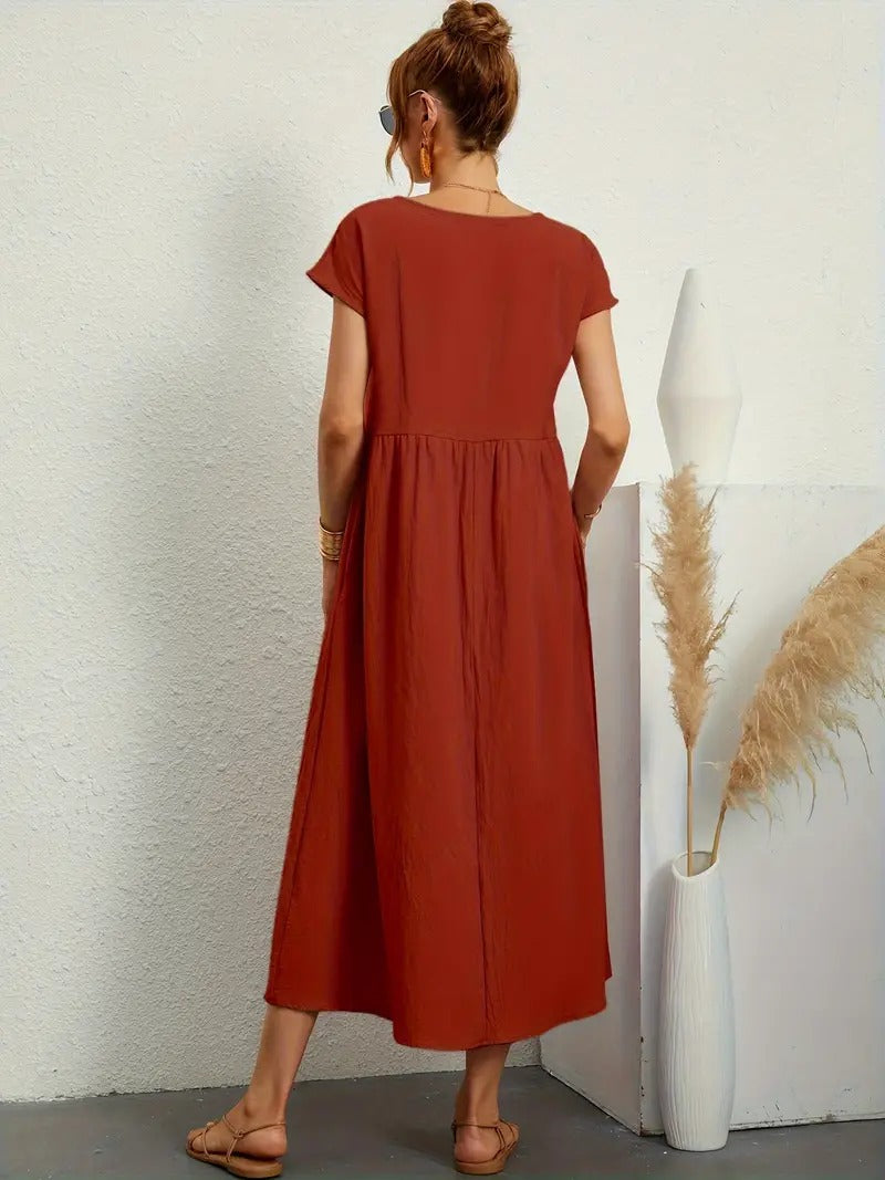 R&B | Raffinierte Leinen Sommerkleid mit Praktischen Taschen