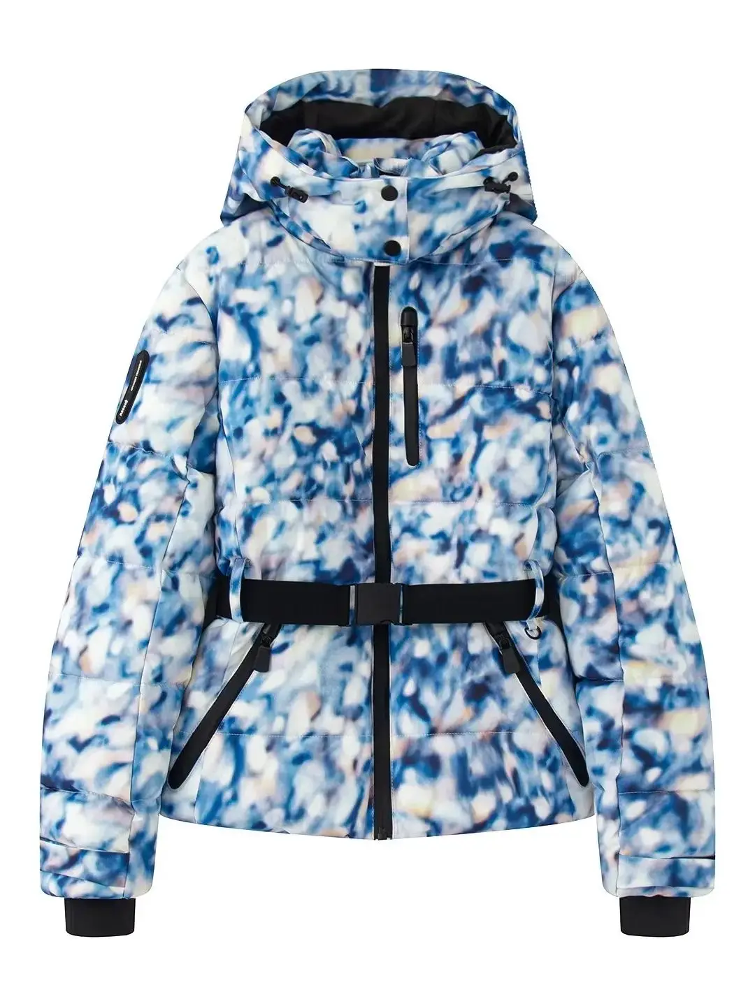 R&B | Skijacke gesteppte Puffer wasserdicht mit Gürtel und Kapuze
