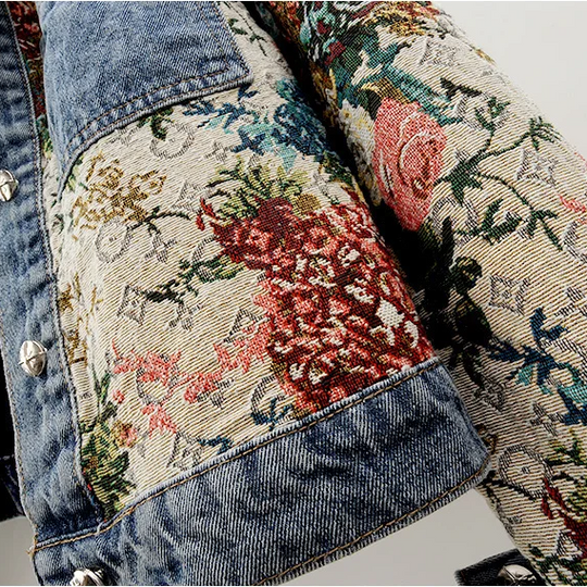 R&B | Blumen Denimjacke