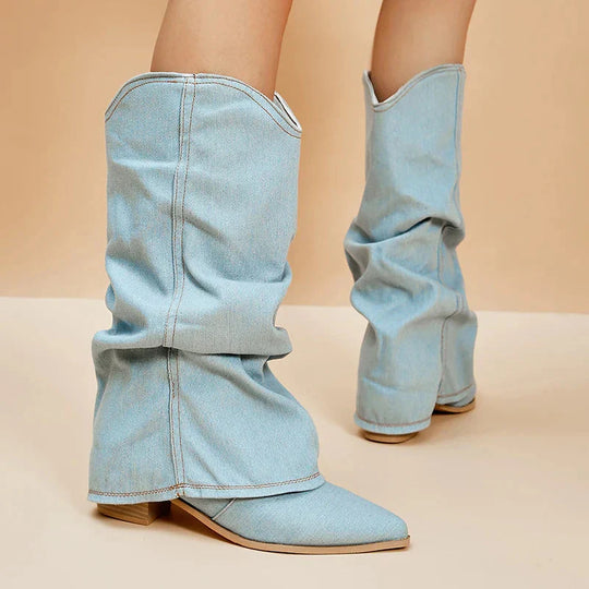 R&B | Denim Cowboystiefel Lässig