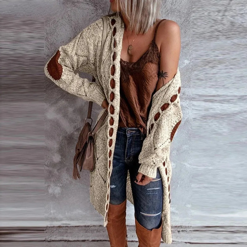 R&B | Eleganter Strickpullover mit Kapuze Im Weinlese Stil