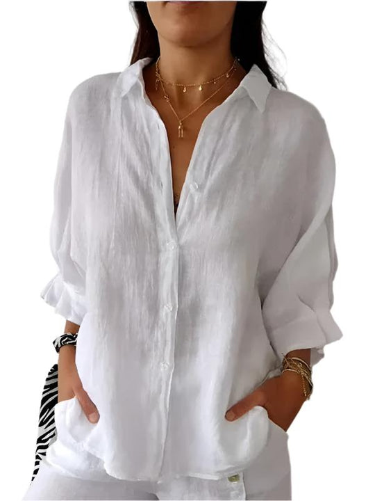 R&B | Damen Bluse Unifarben – Leicht & Sommerlich