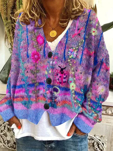 R&B | Retro Herbstcardigan für Damen