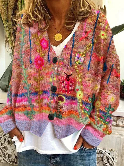 R&B | Stilvolle bedruckte Jacke mit Knöpfen
