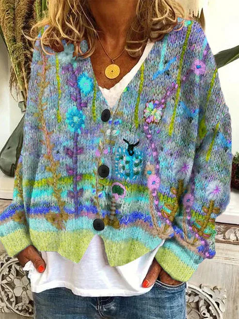 R&B | Stilvolle bedruckte Jacke mit Knöpfen