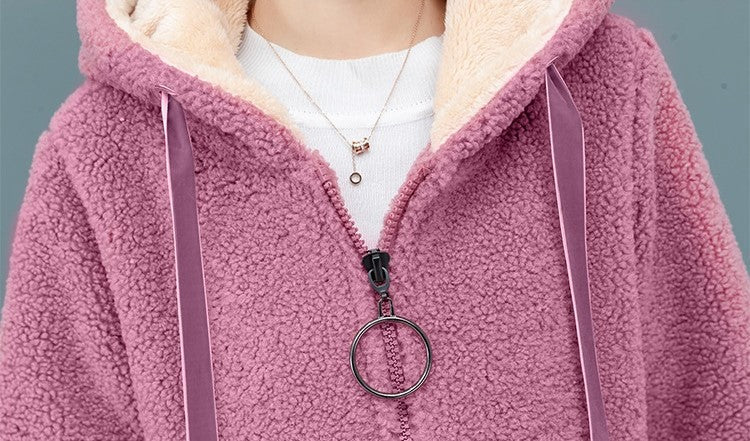 R&B | Stilvolle Halblange Fleecejacke Teddyjacke Gemma