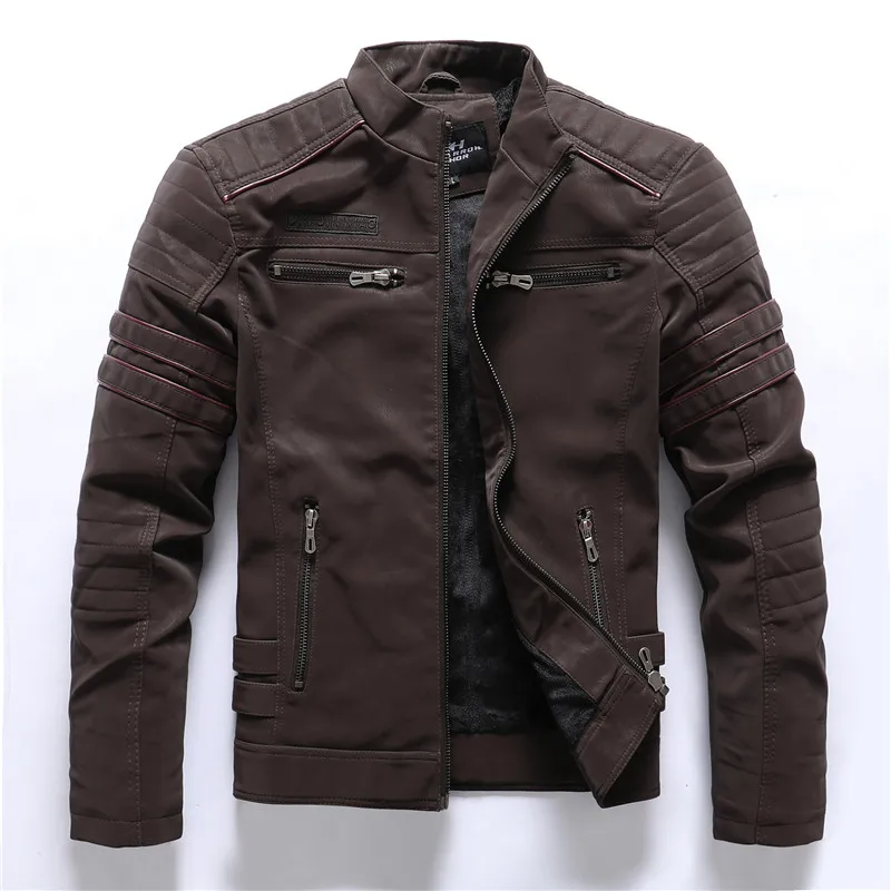 R&B | Motorradjacke Slim Fit Fleece-Futter Steppdetails Reißverschlusstaschen