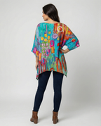 R&B | Stylische Lose Bluse mit Farbigen Geometrischen Muster für Frauen